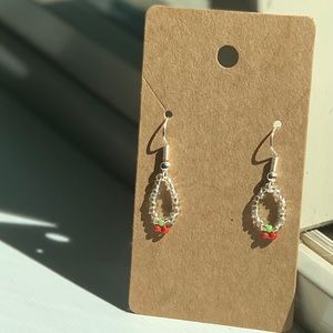 Handmade Bead Cherry Earrings
